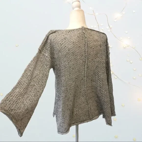 POL Open Mesh Crochet Sweater BLK/lightGrey - Picture 3 of 6